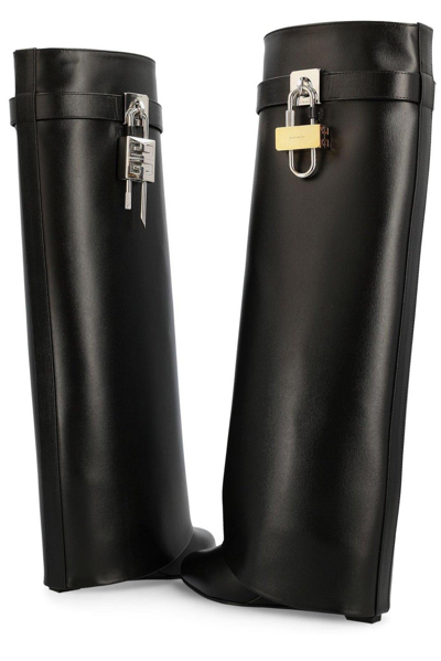 Shop Givenchy Shark Lock Boots In Nero