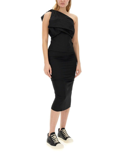 Shop Rick Owens One-shoulder Ruched Top In Nero