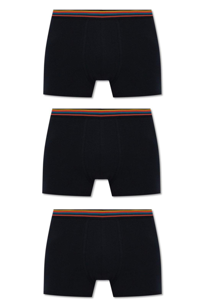 Shop Paul Smith Branded Boxers 3 Pack In Nero
