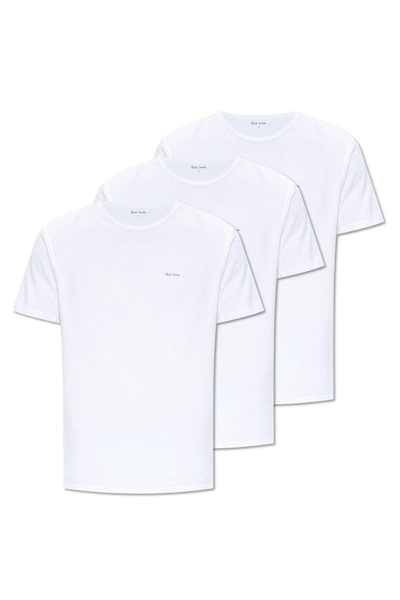 Shop Paul Smith Logo T-shirt 3 Pack In Bianco