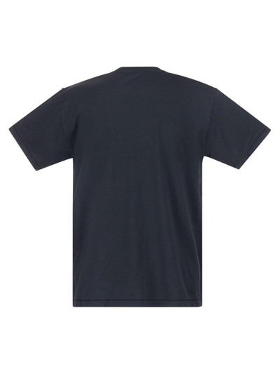 Shop Stone Island Logo Patch Crewneck T-shirt In Blu