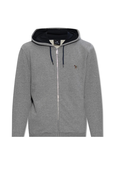 Shop Ps By Paul Smith Ps Paul Smith Patched Hoodie In Grigio