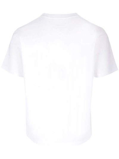 Shop Mm6 Maison Margiela Logo De-tailed Crewneck T-shirt In Bianco
