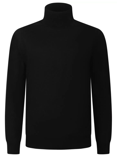 Shop Paolo Pecora Black Virgin Wool Sweater In Nero