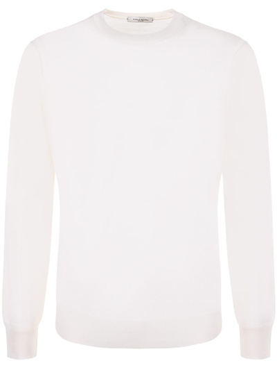 Shop Paolo Pecora Cream Virgin Wool Sweater In Bianco