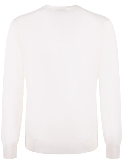 Shop Paolo Pecora Cream Virgin Wool Sweater In Bianco