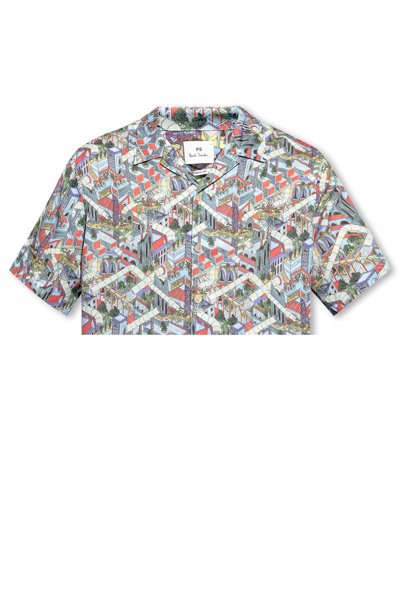 Shop Ps By Paul Smith Ps Paul Smith Shirt With Short Sleeves In Blu