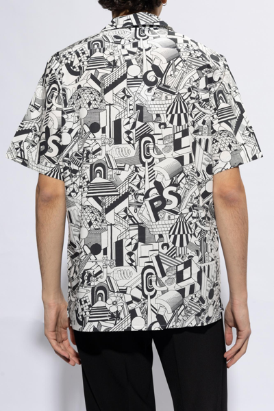 Shop Ps By Paul Smith Ps Paul Smith Shirt With Short Sleeves In Bianco