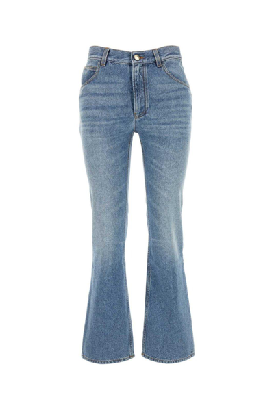Shop Chloé Cropped Bootcut Jeans In Denim