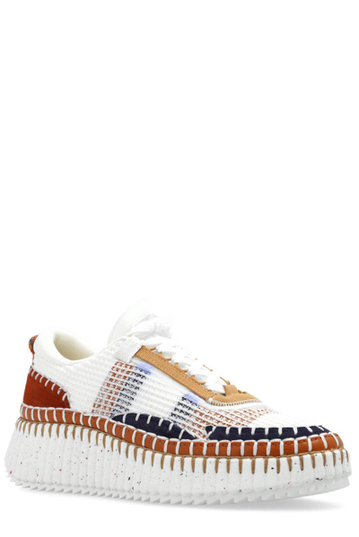 Shop Chloé Nama Lace-up Sneakers In Rosso