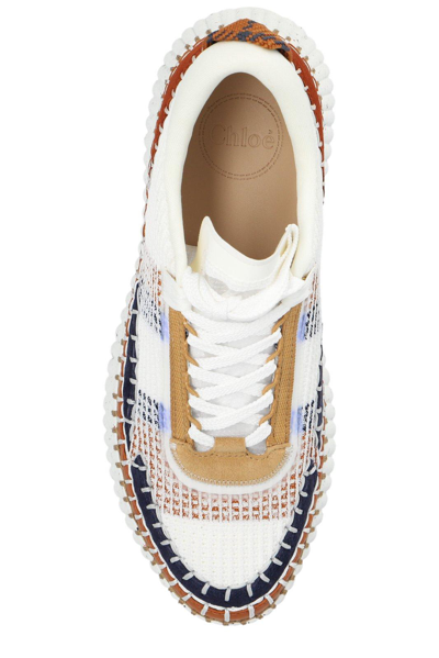 Shop Chloé Nama Lace-up Sneakers In Rosso