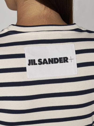 Shop Jil Sander Striped Cotton T-shirt
