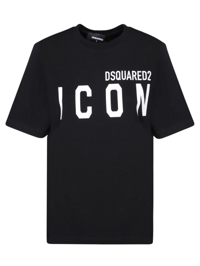 Shop Dsquared2 Logo Printed Crewneck T-shirt In Nero