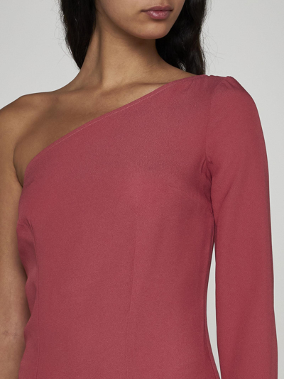 Shop Taller Marmo Aventador Viscose-blend One-shoulder Dress In Rosa