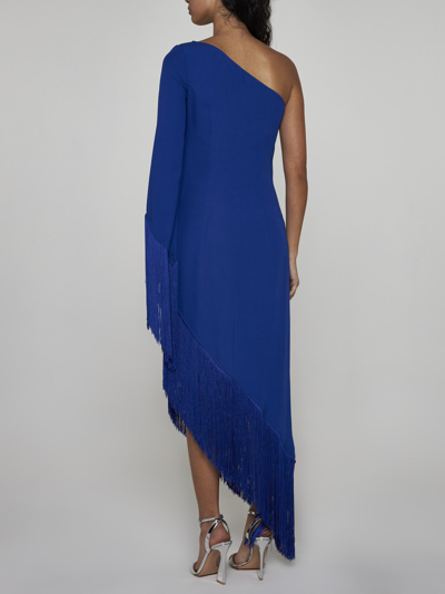 Shop Taller Marmo Aventador Viscose-blend One-shoulder Dress In Bluette