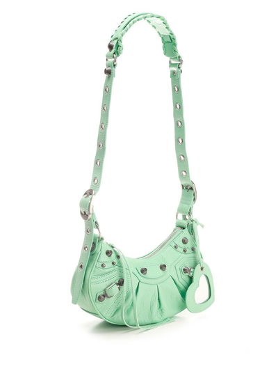 Shop Balenciaga Xs Le Cagole Zipped Shoulder Bag In Verde