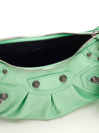 Shop Balenciaga Xs Le Cagole Zipped Shoulder Bag In Verde