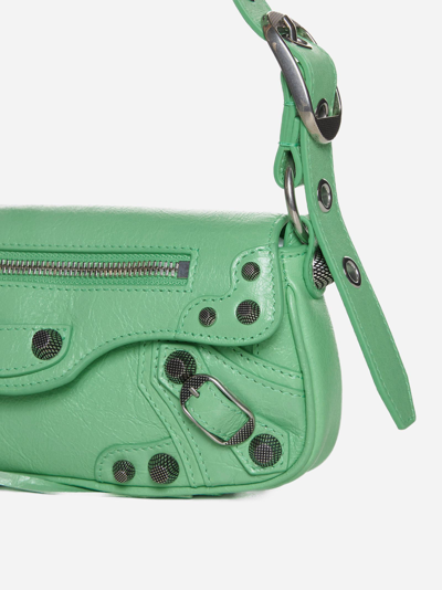 Shop Balenciaga Le Cagole Sling Leather Xs Bag In Verde