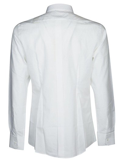 Shop Dolce & Gabbana Jacquard Logo Tailored Shirt In Bianco