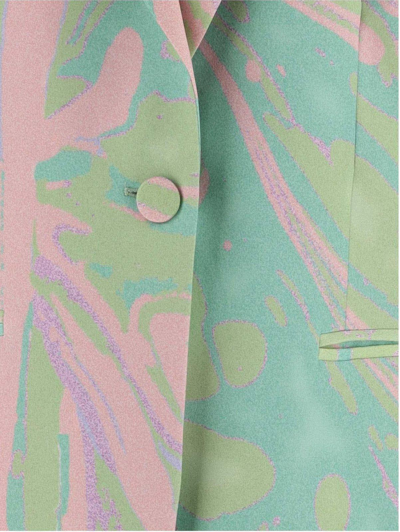 Shop Pinko Abstract Pattern Printed Jacket In Verde E Rosa
