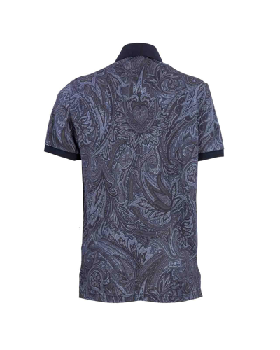 Shop Etro Paisley-printed Short-sleeved Polo Shirt In Blu