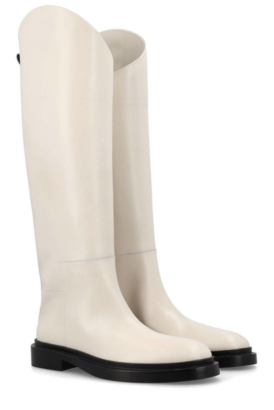 Jil Sander Woman Boot Cream Size 6.5 Leather In Natural