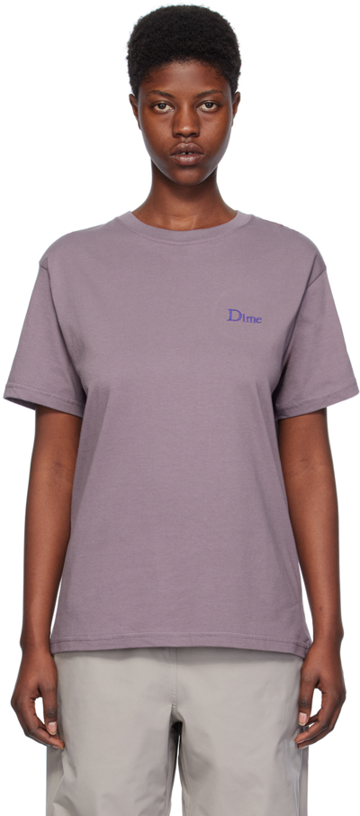 Shop Dime Purple Classic T-shirt In Plum Gray