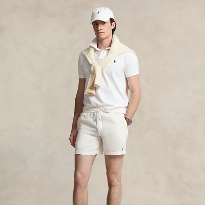 Shop Ralph Lauren 6-inch Polo Prepster Linen Short In Deckwash White