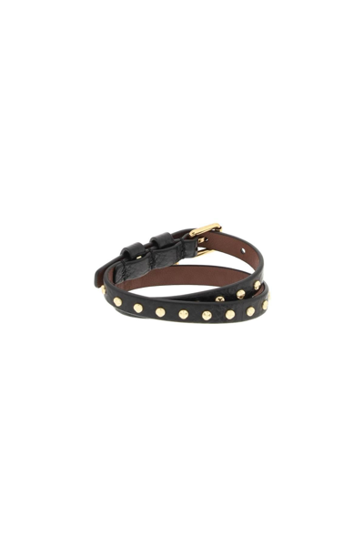 Shop Alexander Mcqueen Double Wrap Bracelet With Studs