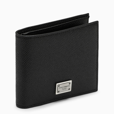 Shop Dolce & Gabbana Dolce&gabbana Black Leather Bi Fold Wallet