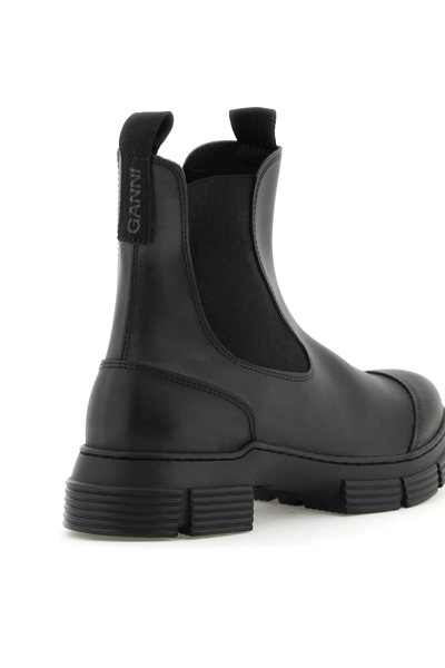 Shop Ganni Recycled Rubber Chelsea Ankle Boots
