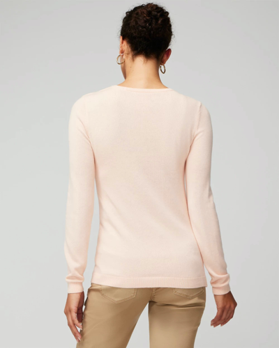 Shop White House Black Market Cashmere Blend Cutout Crewneck Sweater In Light Pink