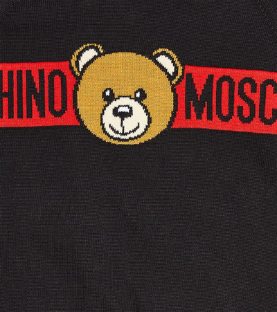 Shop Moschino Teddy Bear Cotton Sweater In Black