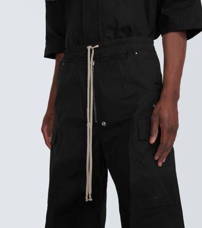Shop Rick Owens Bela Cotton-blend Wide-leg Pants In Black