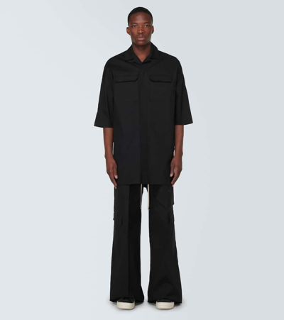 Shop Rick Owens Bela Cotton-blend Wide-leg Pants In Black