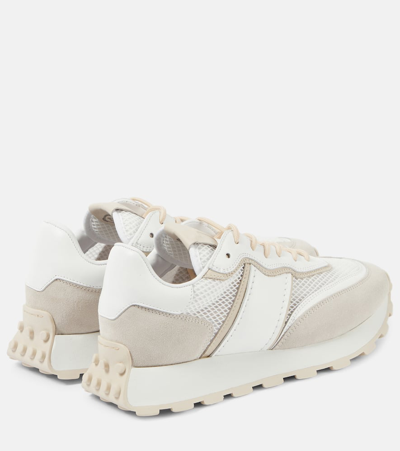 Shop Tod's Sportiva Run Leather Sneakers In White