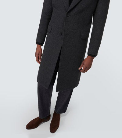 Shop Dolce & Gabbana Wool-blend Overcoat In Grey
