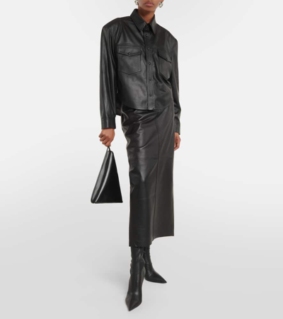 Wardrobe.nyc Leather Jacket With Snap Fastening In Black