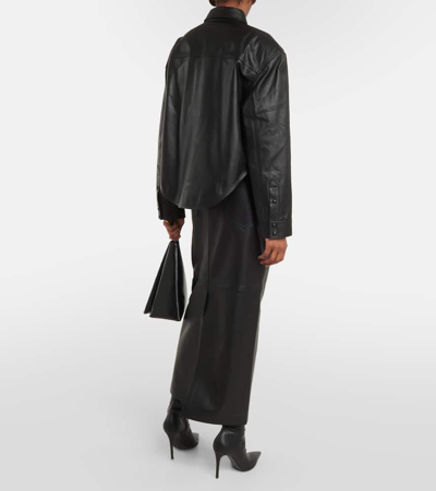 Wardrobe.nyc Leather Jacket With Snap Fastening In Black