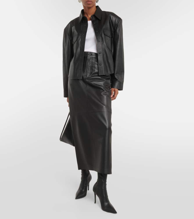 Wardrobe.nyc Leather Jacket With Snap Fastening In Black