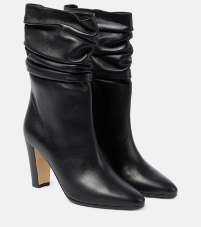 Shop Manolo Blahnik Calasso Leather Ankle Boots In Black
