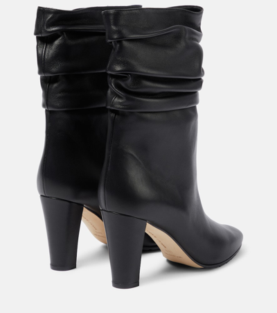 Shop Manolo Blahnik Calasso Leather Ankle Boots In Black