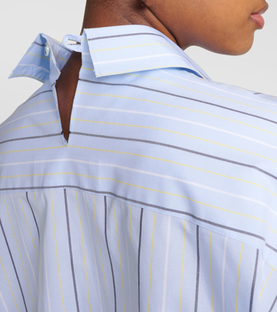 Shop Marni Striped Cotton Shirt In Blue