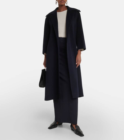 Max Mara Circeo Wool Maxi Skirt In Blue