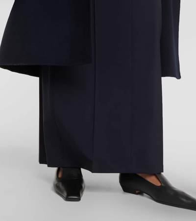 Max Mara Circeo Wool Maxi Skirt In Blue