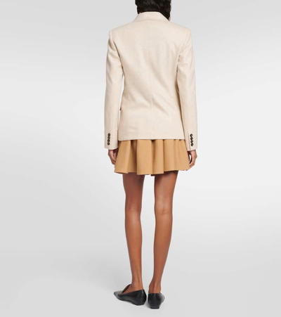 Shop Max Mara Calata Cashmere And Wool Blazer In Beige