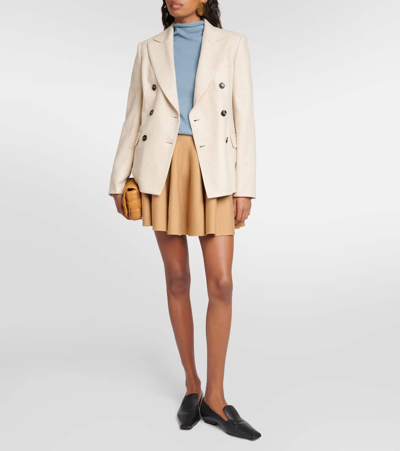 Shop Max Mara Calata Cashmere And Wool Blazer In Beige