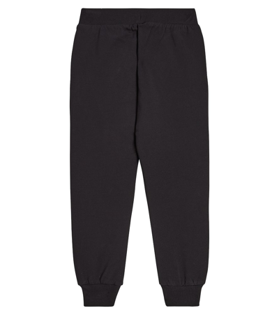 Shop Moschino Logo Cotton-blend Jersey Sweatpants In Black