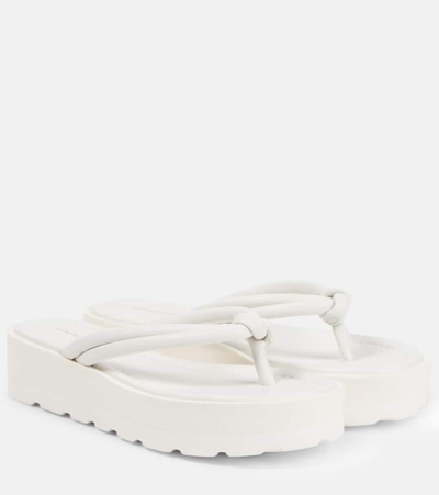 Shop Gianvito Rossi Leather Thong Sandal In White