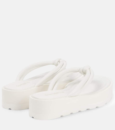 Shop Gianvito Rossi Leather Thong Sandal In White